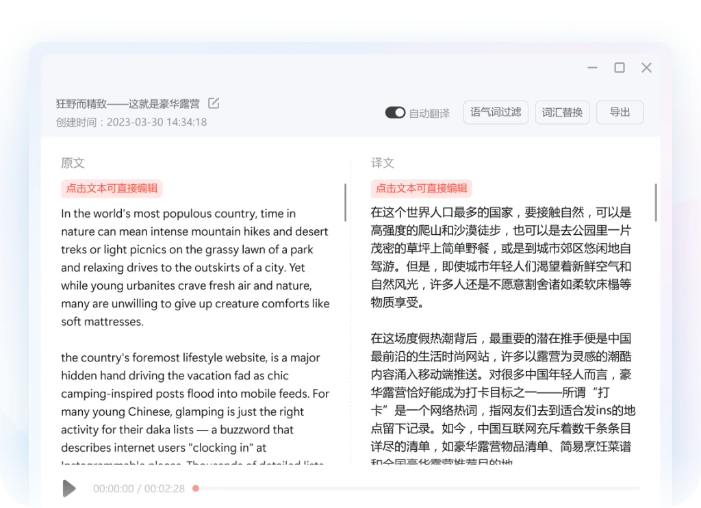 有道翻译专业文档翻译界面